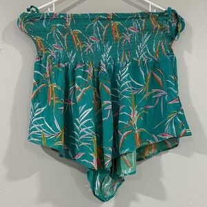 Panama Jack Teal and Pink Smocked cover up short size L